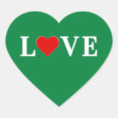 Sticker Cœur Green Love Heart Retro Élégant (Devant)