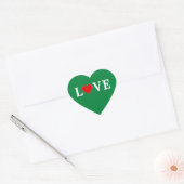 Sticker Cœur Green Love Heart Retro Élégant (Enveloppe)