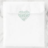 Sticker Cœur Green White Inspiration Peace (Sac)