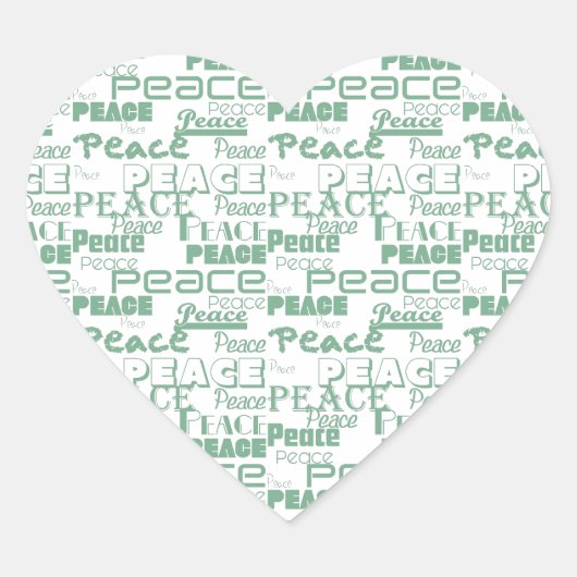 Sticker Cœur Green White Inspiration Peace (Devant)