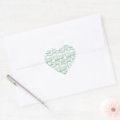 Sticker Cœur Green White Inspiration Peace (Enveloppe)
