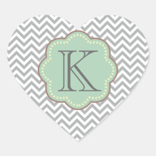 Sticker Cœur Grey Chevron