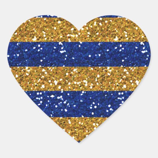 Sticker Cœur Grilles de Parties scintillant bleu or et marine i (Devant)