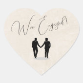 Sticker Cœur Grooms Fiançailles heureux (Devant)