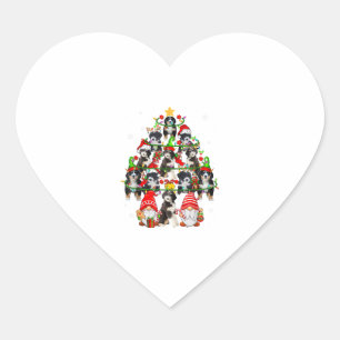 Sticker Cœur Groupe Père Noël Reindeer Elf Bernedoodles Comme N
