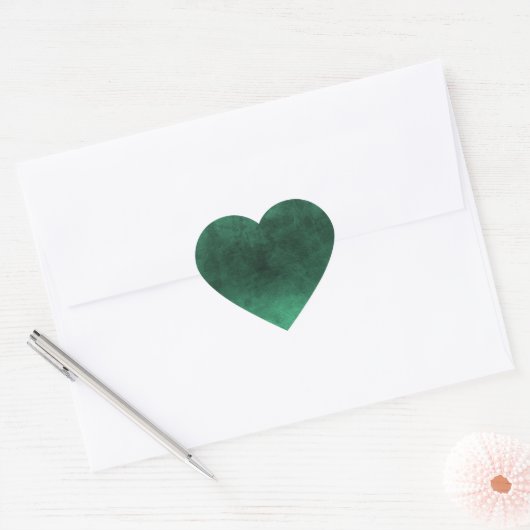 Sticker Cœur Grunge foncé - Vert (Enveloppe)