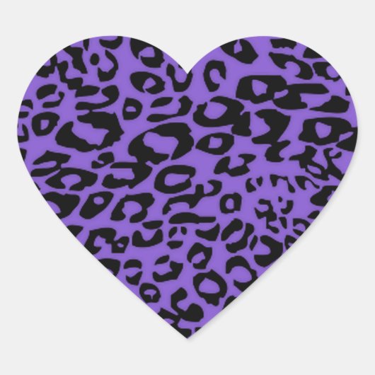 Sticker Cœur guépard pourpre (Devant)