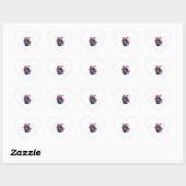 Sticker Cœur Guerrier du crâne de Samurai (Feuille)