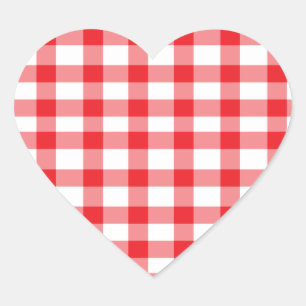 Sticker Cœur Guingan rouge