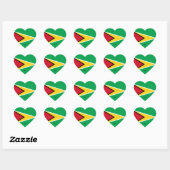 Sticker Cœur Guyana Flag Patriotique (Feuille)