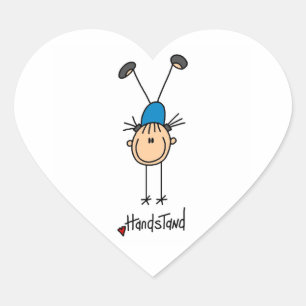 Sticker Cœur Gymnaste faisant des handstands