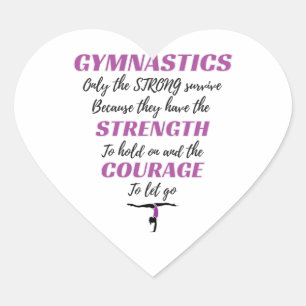 Sticker Cœur Gymnastique Cadeau Le fort Survivre Gymnaste Cadea