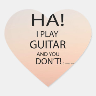 Sticker Coeur Ha Guitare