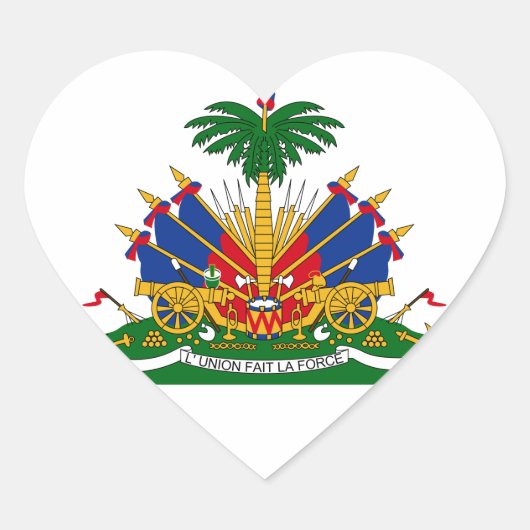 Sticker Cœur Haïti Armoiries HT (Devant)