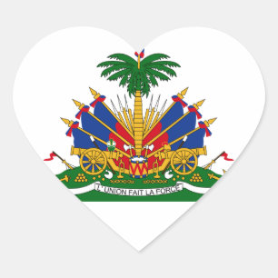 Sticker Cœur Haïti Armoiries HT