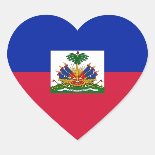 Sticker Cœur Haïti - Drapeau haïtien (Devant)