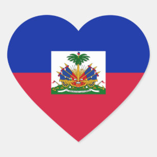 Sticker Cœur Haïti - Drapeau haïtien