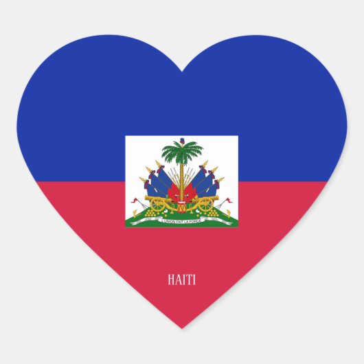 Sticker Cœur Haïti Drapeau Splendide patriotique (Devant)