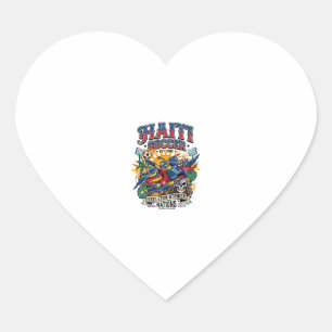 Sticker Cœur Haïti Football Squelette Attaquant Nations Style A