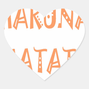 Sticker Cœur Hakuna Matata – Art textuel tribal africain
