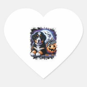 Sticker Cœur Halloween bernois de chien de montagne