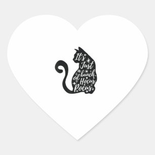 Sticker Cœur Halloween Chat Noir C'est juste un tas de hocus Po