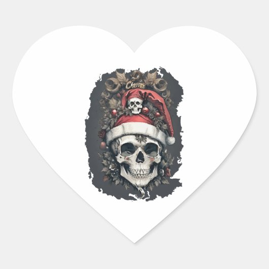 Sticker Cœur Halloween de Noël (Devant)