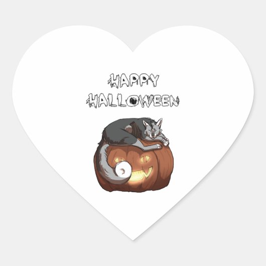 Sticker Cœur Halloween design (Devant)