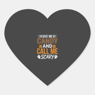 Sticker Cœur Halloween Donnez-moi des bonbons et appelez-moi ef