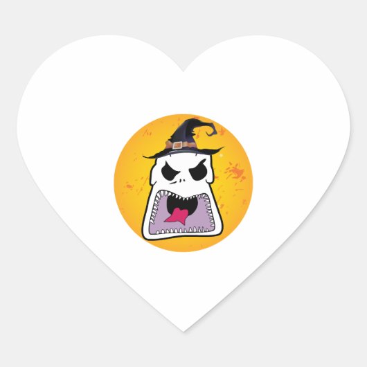 Sticker Cœur Halloween - face (Devant)