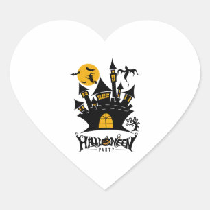 Sticker Cœur Halloween, fête d'Halloween, drôle Halloween
