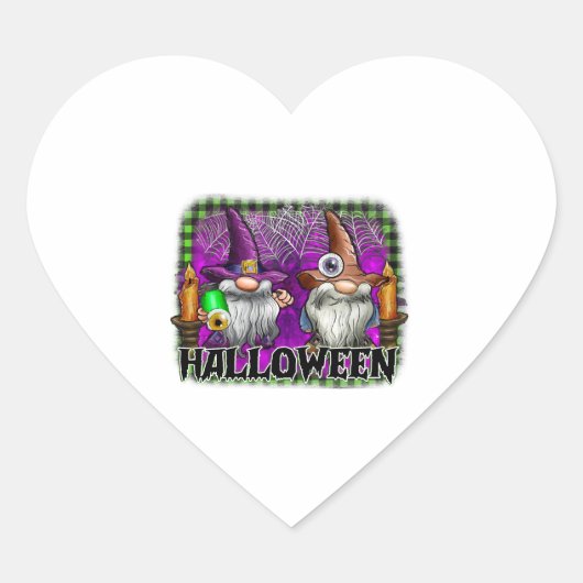 Sticker Cœur Halloween Gnome (Devant)