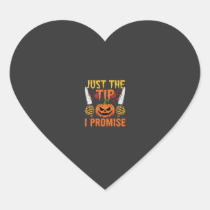 Sticker Cœur Halloween Just The Tip Citrouille Couteau Graphiqu
