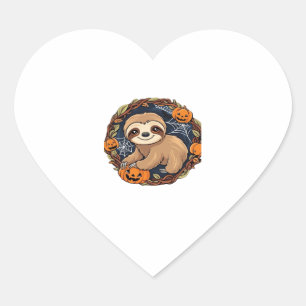 Sticker Cœur Halloween, Sloth, 31 octobre, Thanksgiving Class