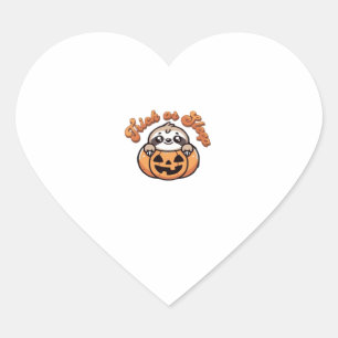 Sticker Cœur Halloween Sloth Trick ou Sleep Jote Slote Citrouil