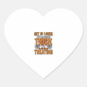 Sticker Cœur Halloween Trick Or Treating Typographie Vintage De