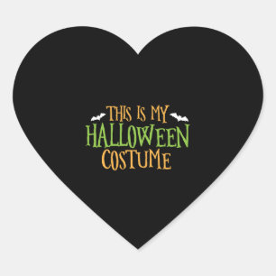 Sticker Cœur Halloween - Voici Mon Costume D'Halloween