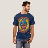 Sticker Coeur Hamsa coloré Design T-shirt (Devant entier)