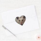 Sticker Cœur Hamster pelucheux mignon (Enveloppe)
