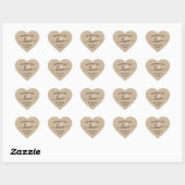 Sticker Cœur Handmade with love hearts custom name Kraft look (Feuille)