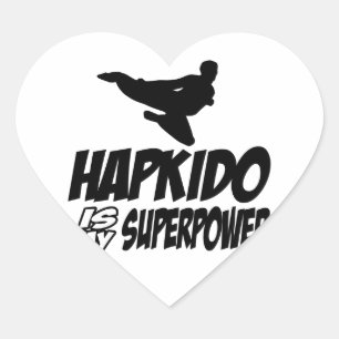 Sticker Cœur hapkido est ma superpuissance