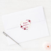 Sticker Cœur happy mamans day rouge or floral chic (Enveloppe)