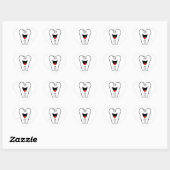 Sticker Cœur Happy teeth customizable for your Dental practice (Feuille)