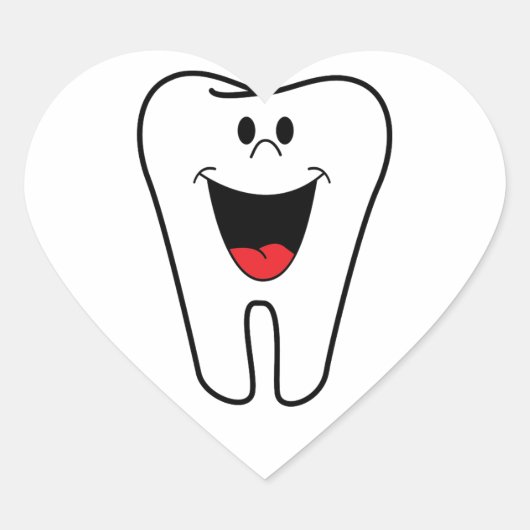 Sticker Cœur Happy teeth customizable for your Dental practice (Devant)