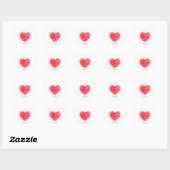 Sticker Cœur Happy Valentine Heart Custom Name & Date (Feuille)