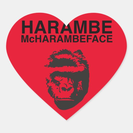 Sticker Cœur Harambe McHarambeface (Devant)