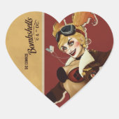 Sticker Cœur Harley Quinn Bombshells Pinup (Devant)