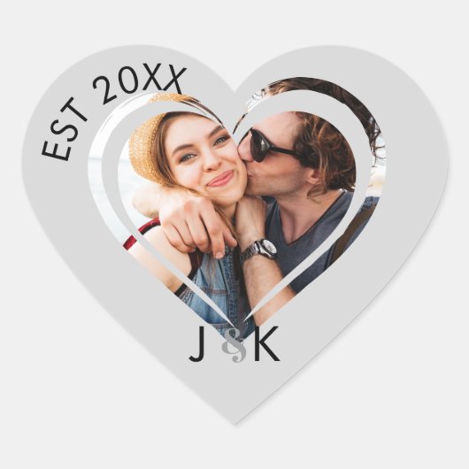 Sticker Cœur Heart Dating Couple Girlfriend Boyfriend Photo (Devant)