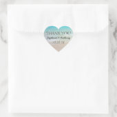 Sticker Cœur Heart Ocean Beach Mariage Merci Sceau (Sac)