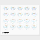 Sticker Cœur Heart Rainbow Cloud Baby shower Enregistrer La Dat (Feuille)